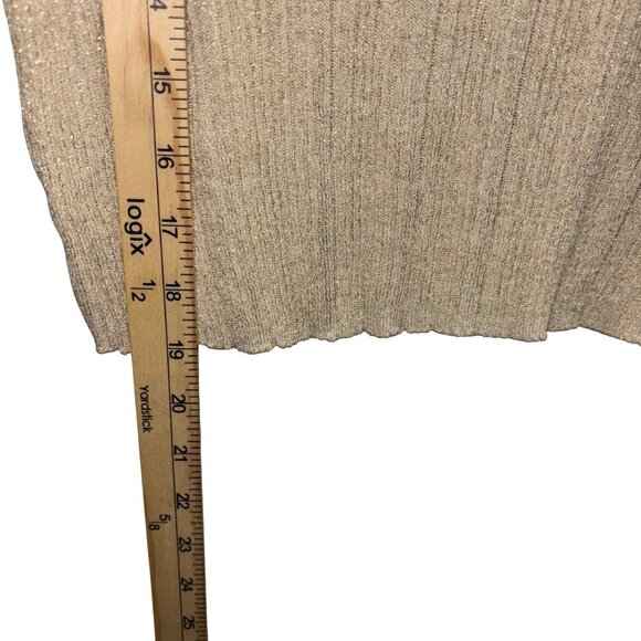 House Of Harlow 1960 Gold Metallic Ribbed Knit Tank Top L - Picture 4 of 6